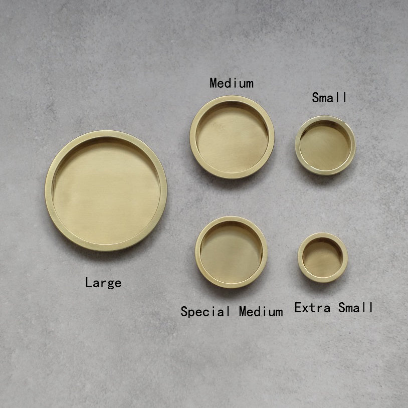 Flat Round Brass Pull