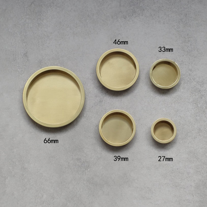 Flat Round Brass Pull