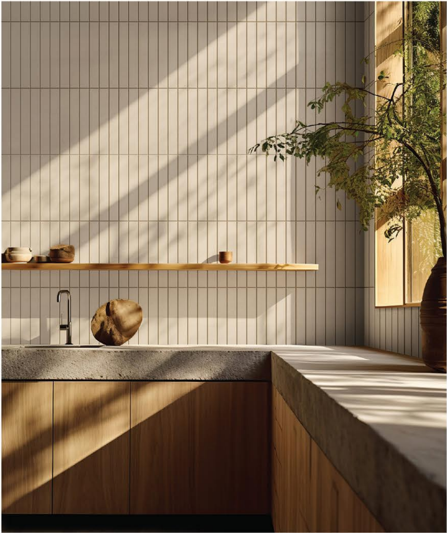 White wall tile, matte